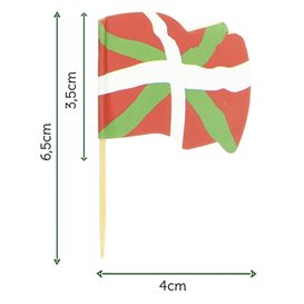 Euskadi Flag Food Pick 6,5cm (144 Units) 
