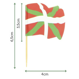 Euskadi Flag Food Pick 6,5cm (144 Units) 