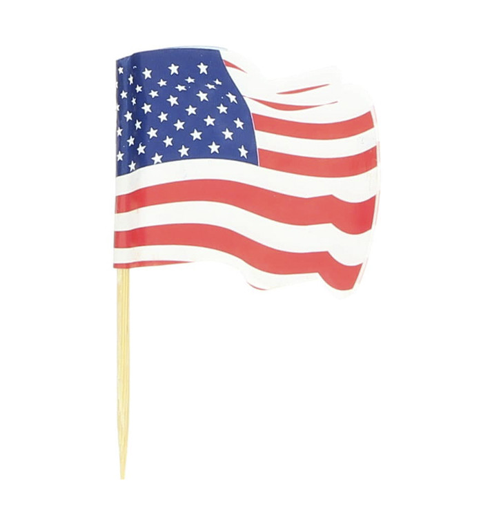 USA Flag Food Pick 6,5cm (14400 Units) USA Flag Food Pick 6,5cm (14400 Units)