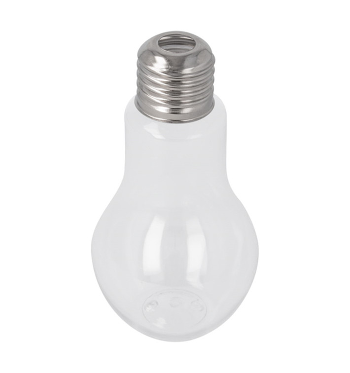 Plastic Bottle with Cap Light Bulb Design PET Clear 100ml (25 Units)