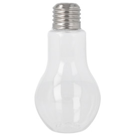 Plastic Bottle with Cap Light Bulb Design PET Clear 100ml (25 Units)