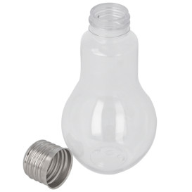 Plastic Bottle with Cap Light Bulb Design PET Clear 100ml (25 Units)