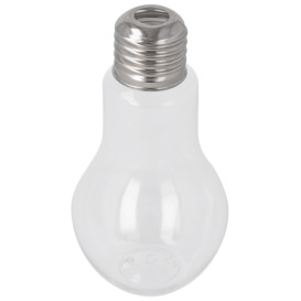 Plastic Bottle with Cap Light Bulb Design PET Clear 100ml (250 Units)