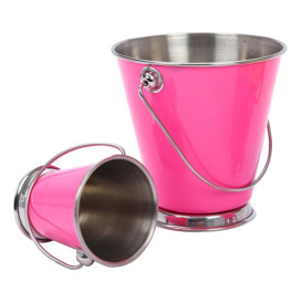 Serving Bucket Steel Pink Ø9x9cm (1 Unit) 