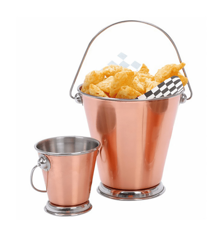 Serving Bucket Steel Copper Ø12x12cm (1 Unit) Serving Bucket Steel Copper Ø12x12cm (1 Unit)
