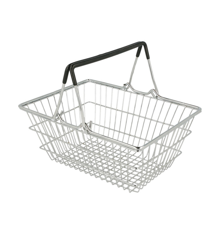 Serving Mini Shopping Basket Containers Steel 18,5x13,5x9cm (1 Unit) Serving Mini Shopping Basket Containers Steel 18,5x13,5x9cm (1 Unit)