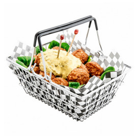 Serving Mini Shopping Basket Containers Steel 18,5x13,5x9cm (1 Unit) 