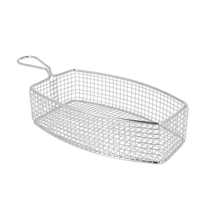 Serving Mini Fryer Container Steel 23x13x6cm (1 Unit) Serving Mini Fryer Container Steel 23x13x6cm (1 Unit)