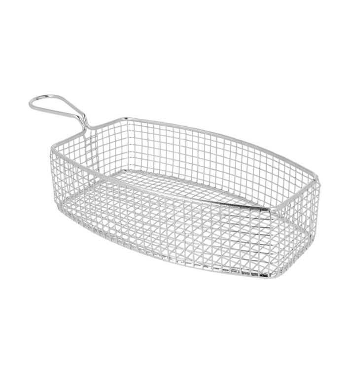 Serving Mini Fryer Container Steel 23x13x6cm (6 Units)