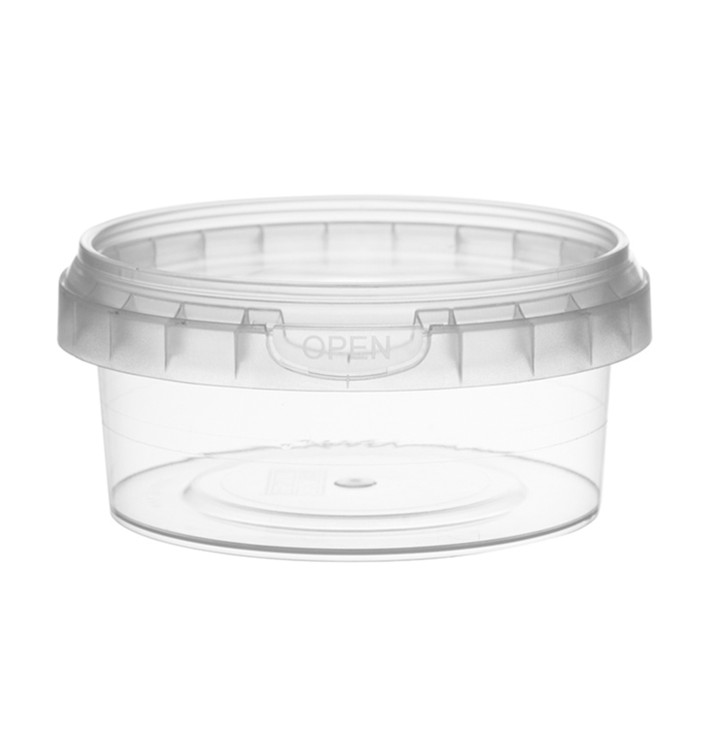 Plastic Deli Container with Plastic Lid PP Tamper-Evident 180 ml Ø9,5 (12 Units) Plastic Deli Container with Plastic Lid PP Tamper-Evident 180 ml Ø9,5 (12 Units)