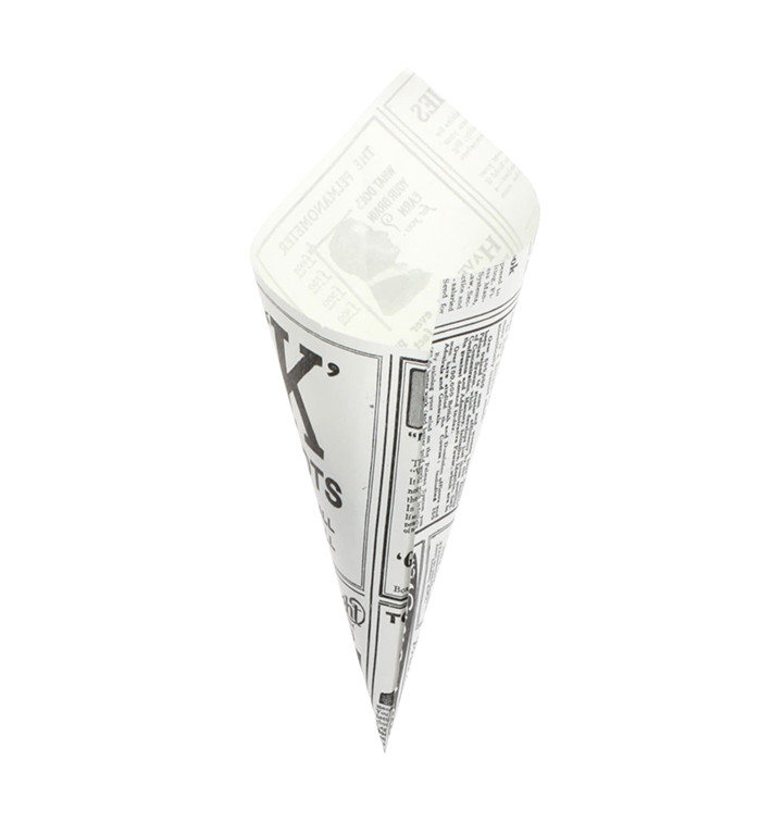Paper Food Cone Grease-Proof "Times" 16cm 40g (2000 Units) Paper Food Cone Grease-Proof "Times" 16cm 40g (2000 Units)