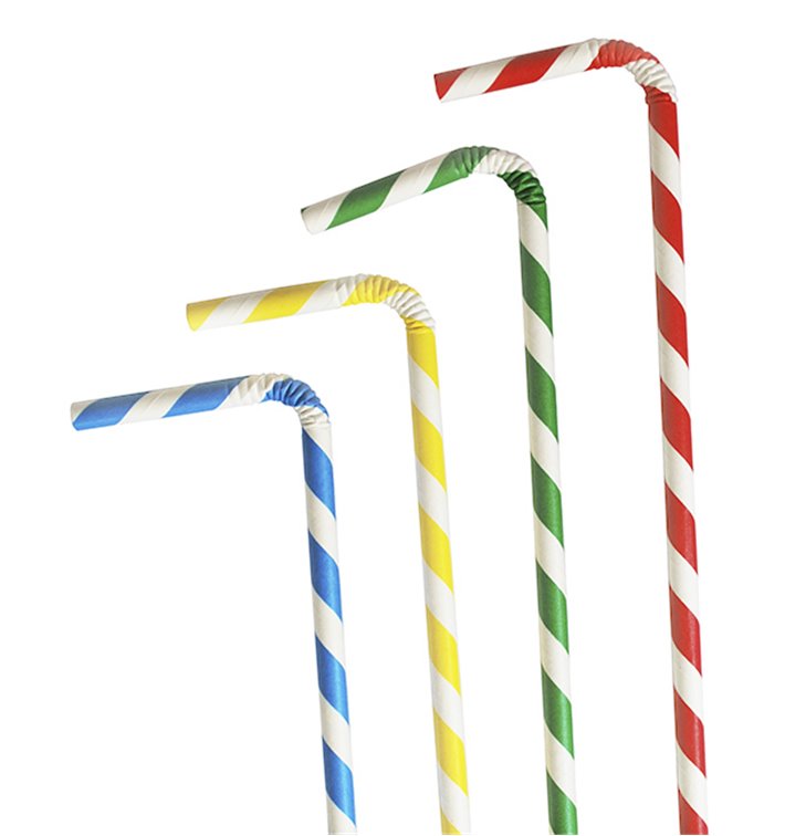 Paper Straw Flexible Pack Ø0,6cm 23cm (250 Units)