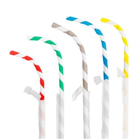 Paper Straw Flexible Pack Wrapped Ø0,6cm 23cm (6000 Units)
