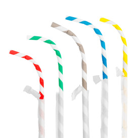 Paper Straw Flexible Pack Wrapped Ø0,6cm 23cm (6000 Units)