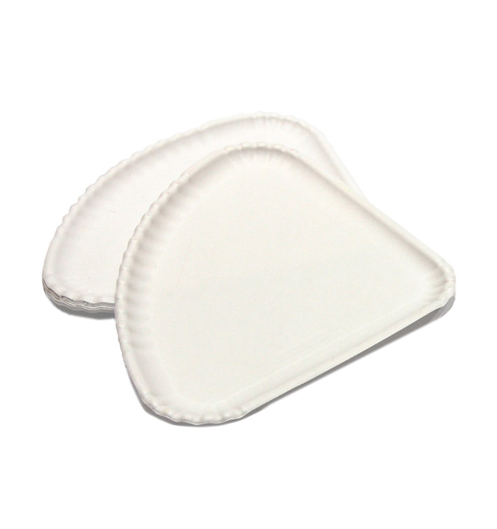 Paper Pizza Plate White Triangular Shape 1/4 30x21 (100 Units) Paper Pizza Plate White Triangular Shape 1/4 30x21 (100 Units)