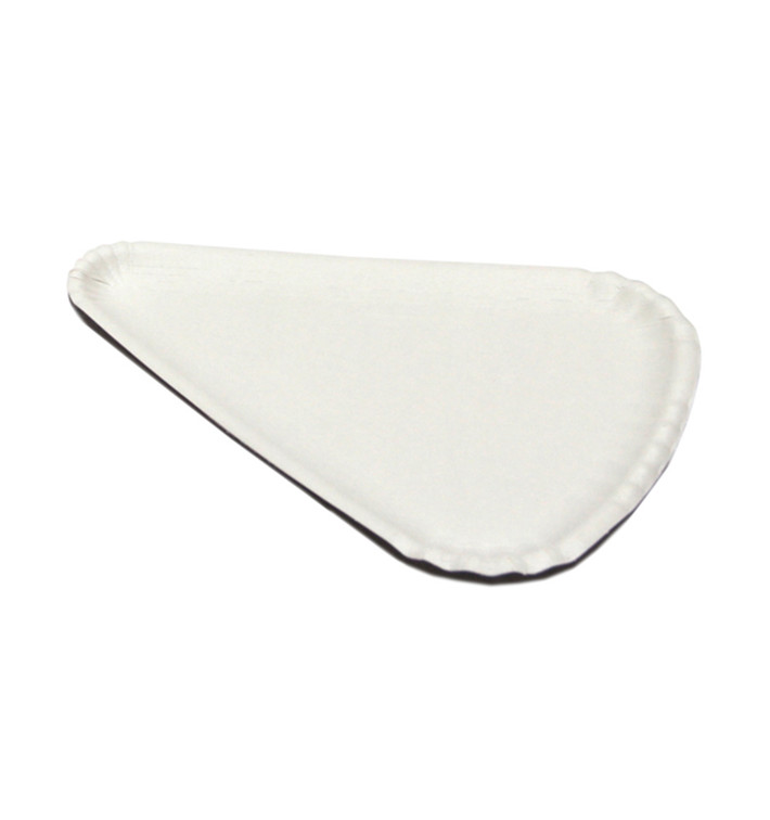 Paper Pizza Plate White Triangular Shape 1/8 24x18 (1000 Units) Paper Pizza Plate White Triangular Shape 1/8 24x18 (1000 Units)