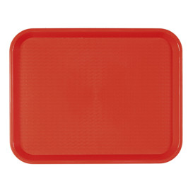 Plastic Tray Fast Food Red 27,5x35,5cm (24 Units)