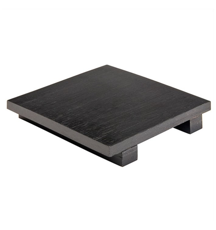 Bamboo Sushi Tray Black 15x15x2,5cm (1 Unit) Bamboo Sushi Tray Black 15x15x2,5cm (1 Unit)