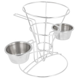 Display Basket Containers Steel 2 Cups Ø10,8x15,2cm (12 Units)