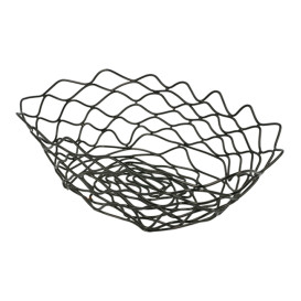 Basket Containers Steel Oval Shape Black 24x15,2x7cm (1 Unit) 