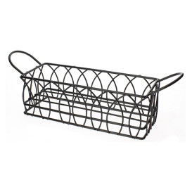 Basket Containers Steel Rectangular Shape Black 21x8x7cm (1 Unit) 