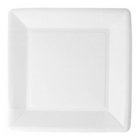 Paper Plate Biocoated White Square 23cm (400 Units)