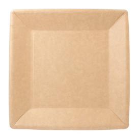 Paper Plate Biocoated Natual Square 18cm (400 Units)