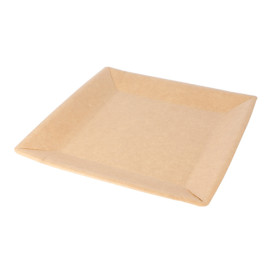 Paper Plate Biocoated Natual Square 18cm (400 Units)