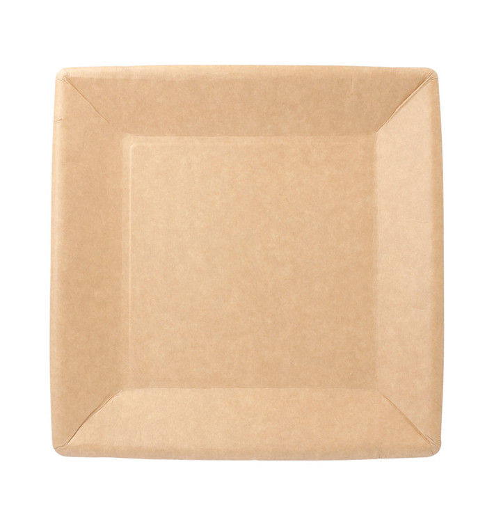 Paper Plate Biocoated Natual Square 23cm (20 Units) Paper Plate Biocoated Natual Square 23cm (20 Units)