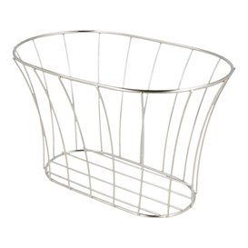 Basket Containers Steel Oval Shape Silver 21x12,7x12,7 (1 Unit)