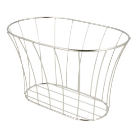 Basket Containers Steel Oval Shape Silver 21x12,7x12,7 (1 Unit)