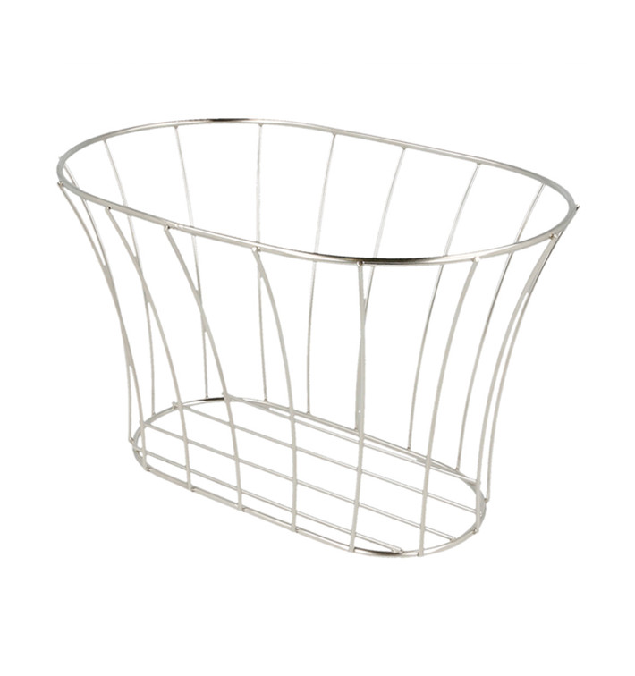 Basket Containers Steel Oval Shape Silver 21x12,7x12,7 (1 Unit) Basket Containers Steel Oval Shape Silver 21x12,7x12,7 (1 Unit)