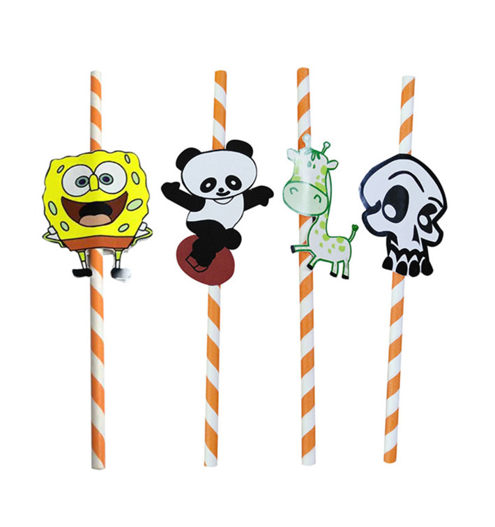 Paper Straw Straight "Animales" Design Ø0,6cm 24cm (100 Units) Paper Straw Straight "Animales" Design Ø0,6cm 24cm (100 Units)