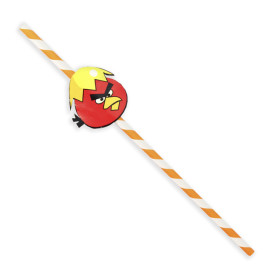 Paper Straw Straight "Pájaros" Design Ø0,6cm 24cm (1000 Units)