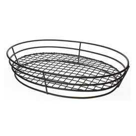 Basket Containers Steel Oval Shape Black 28x20,5x5,7cm (1 Unit) 