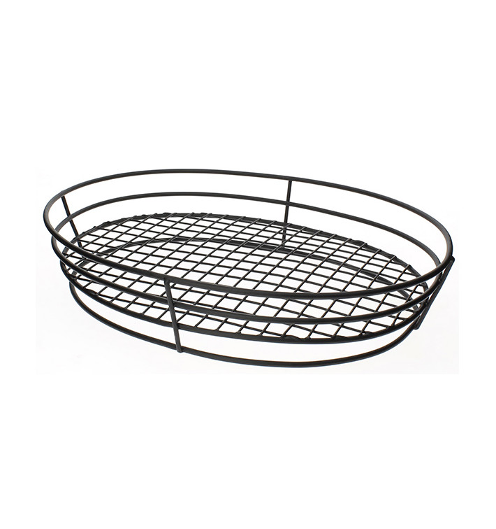 Basket Containers Steel Oval Shape Black 28x20,5x5,7cm (1 Unit) Basket Containers Steel Oval Shape Black 28x20,5x5,7cm (1 Unit)
