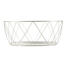 Basket Containers Steel Oval Shape Silver 25,5x12,7x10,2cm (12 Units)