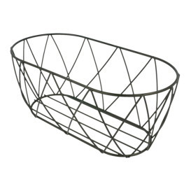 Basket Containers Steel Oval Shape Black 25,5x12,7x10,2cm (1 Unit) 