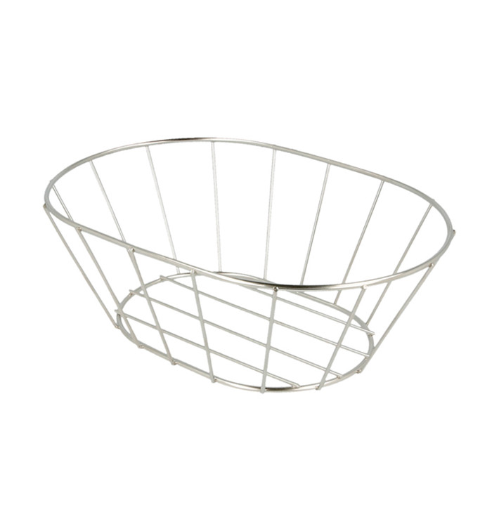 Basket Containers Steel Oval Shape Silver 21,6x14x7,6cm (1 Unit) Basket Containers Steel Oval Shape Silver 21,6x14x7,6cm (1 Unit)
