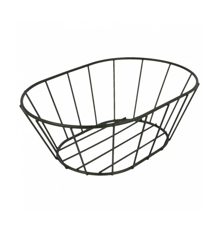 Basket Containers Steel Oval Shape Black 21,6x14x7,6cm (1 Unit) Basket Containers Steel Oval Shape Black 21,6x14x7,6cm (1 Unit)