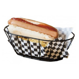 Basket Containers Steel Oval Shape Black 21,6x14x7,6cm (1 Unit) 