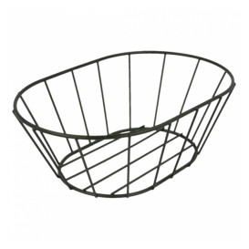 Basket Containers Steel Oval Shape Black 21,6x14x7,6cm (24 Units)