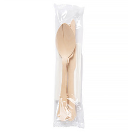 Wooden Cutlery Napkin Kit "Classic" 20cm (100 Units)