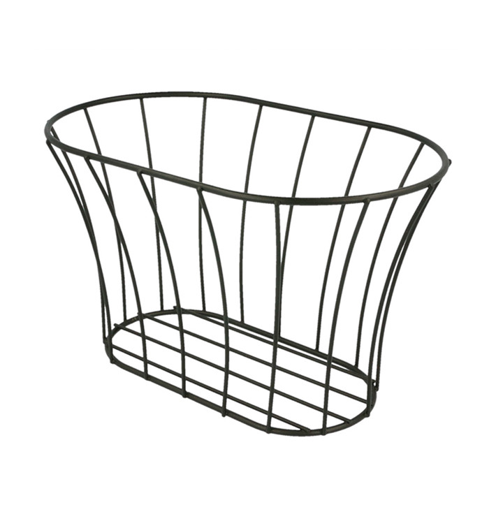 Basket Containers Steel Oval Shape Black 21x12,7x12,7 (12 Units) Basket Containers Steel Oval Shape Black 21x12,7x12,7 (12 Units)