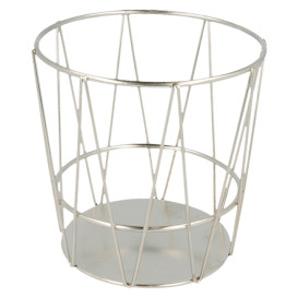 Basket Containers Steel Round Shape Silver Ø11,5x11,5cm (24 Units)