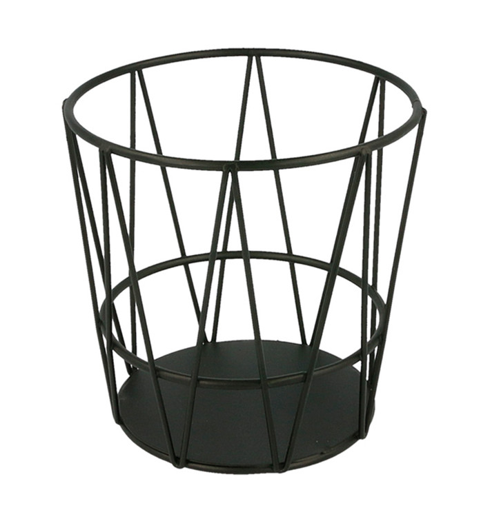 Basket Containers Steel Round Shape Black Ø11,5x11,5cm (1 Unit) Basket Containers Steel Round Shape Black Ø11,5x11,5cm (1 Unit)