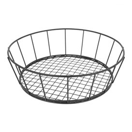 Basket Containers Steel Round Shape Black Ø24,1x7cm (12 Units)