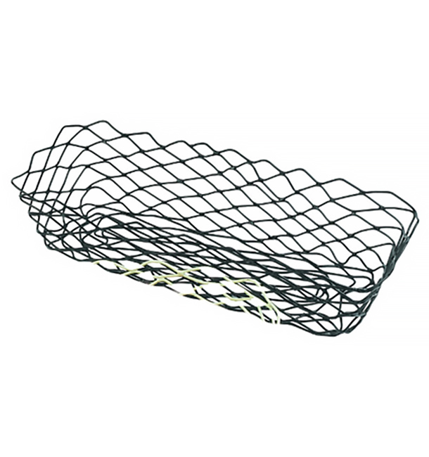 Basket Food Containers Steel Rectangular Shape Black 27,5x14,2x8,5cm (1 Unit) 