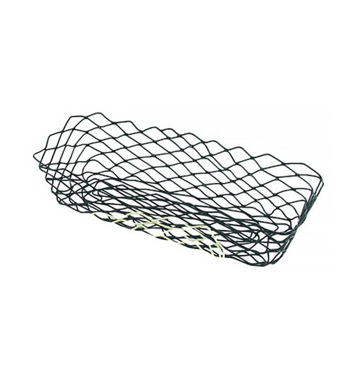 Basket Food Containers Steel Rectangular Shape Black 27,5x14,2x8,5cm (6 Units) Basket Food Containers Steel Rectangular Shape Black 27,5x14,2x8,5cm (6 Units)