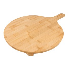 Bamboo Serving Platter with Handle Round shape Ø29x2,5cm (1 Unit) 